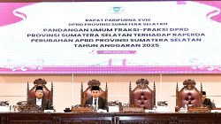 Fraksi-Fraksi DPRD Prov. Sumsel Sampaikan Pandangan Umum Terhadap Raperda Perubahan APBD TA 2025