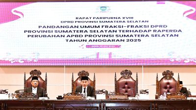 Fraksi-Fraksi DPRD Prov. Sumsel Sampaikan Pandangan Umum Terhadap Raperda Perubahan APBD TA 2025